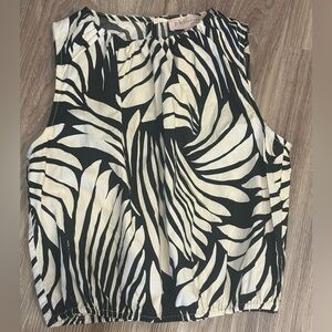 Philosophy Black and Cream Print Sleeveless Blouse NWT XS
